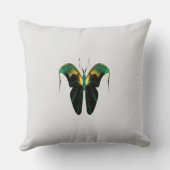 Emerald Flame Butterfly – Surreal Nature Form クッション (裏面)