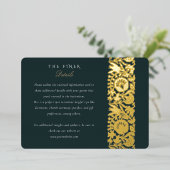 Emerald Floral Details Card 箔招待状 (立ち正面)