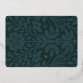 Emerald Floral Details Card 箔招待状 (裏面)