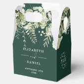 Emerald Floral Greenery モノグラム ウェディング フェイバーボックス (オープン)