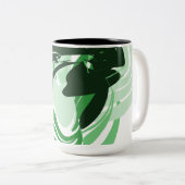Emerald Flow — Green Abstract Wrap Mug ツートーンマグカップ (正面右)
