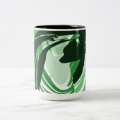 Emerald Flow — Green Abstract Wrap Mug ツートーンマグカップ (中央)