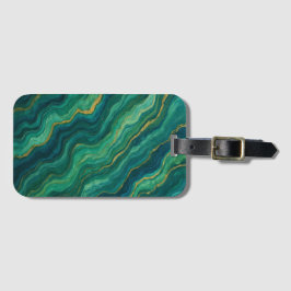 Emerald Flow Marble Texture ラゲッジタグ