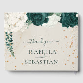 Emerald Foliage Blush Rose Wedding ゲストブック (裏面)