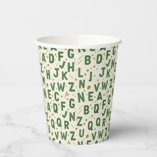 Emerald Forest Alphabet Sparkle 紙コップ (左)