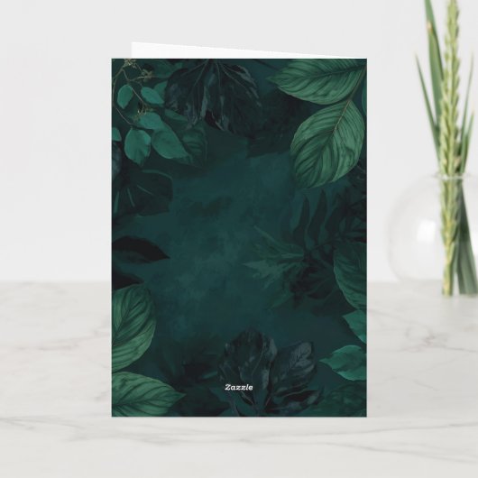 Emerald Forest Mood – Deep Green Botanical Design カード (裏面)