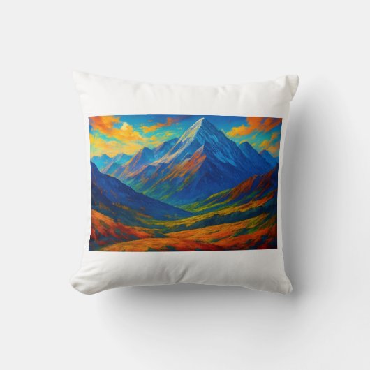 Emerald Forest Watercolor Canvas クッション (正面)