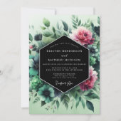 Emerald Fuchsia Vesper Wedding 招待状 (正面)