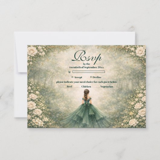 Emerald Garden Rose Quinceañera 出欠カード (正面)