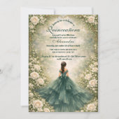 Emerald Garden Rose Quinceañera 招待状 (正面)