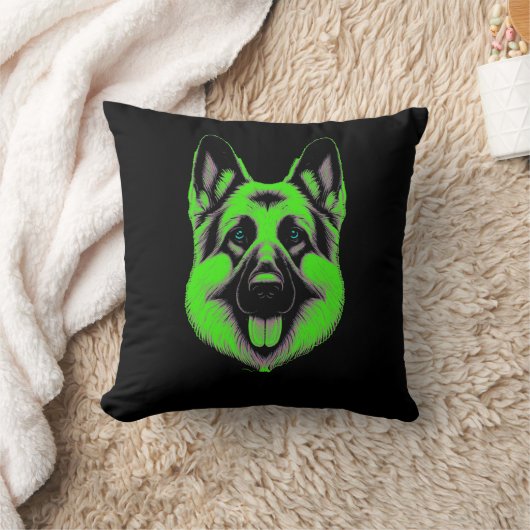 Emerald Gaze German Shepherd  クッション (ブランケット)
