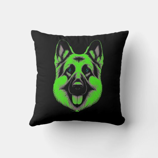 Emerald Gaze German Shepherd  クッション (裏面)