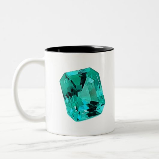 Emerald Gemstone printed on ツートーンマグカップ (左)