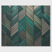 Emerald Geometry – Modern Art Deco Paper ラッピングペーパー (フラット)