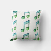 Emerald Glass Rhythms: Translucent Musical Pattern クッション (裏面)
