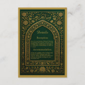 Emerald Gold Arabic arch Wedding エンクロージャーカード (正面)