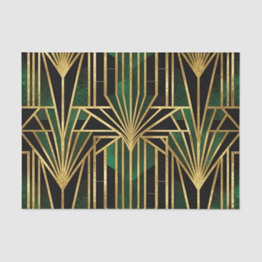 Emerald Gold Art Deco Glamour 薄葉紙 (正面)