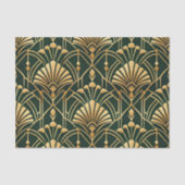Emerald Gold Art Deco Pattern 薄葉紙 (正面)