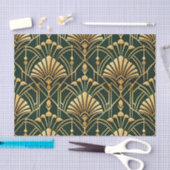 Emerald Gold Art Deco Pattern 薄葉紙 (クラフト)