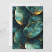 Emerald Gold Botanical Luxury Green Leaf 招待状 (裏面)