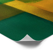 Emerald Gold Color Field Abstract Modern Art ポスター (角)