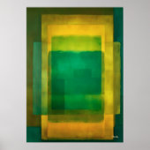 Emerald Gold Color Field Abstract Modern Art ポスター (正面)