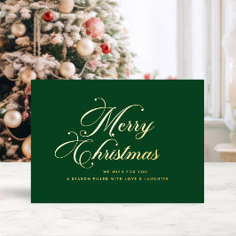 Emerald Gold Merry Christmas Foil Card 箔シーズンカード
