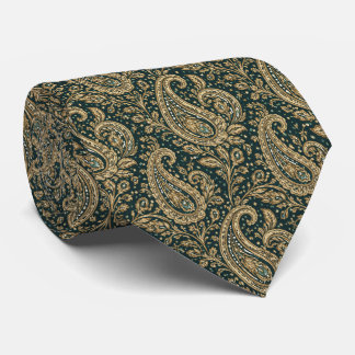 Emerald Gold Paisley Luxury Vintage Pattern ネクタイ