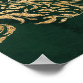 Emerald Gold Victorian Ornate Wedding Welcome ポスター (角)