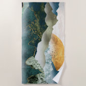 Emerald golden mountains ビーチタオル (正面)