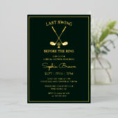 Emerald Golf Bridal Shower 箔招待状 (立ち正面)