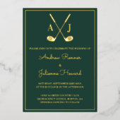 Emerald Golf Wedding 箔招待状 (正面)