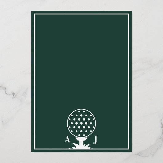 Emerald Golf Wedding 箔招待状 (裏面)