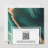 *~* EMERALD GREEN金ゴールドゲートRSVP QR 結婚 AR66s 招待状 (裏面)