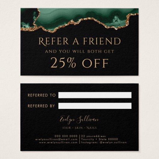 emerald green agate紹介カード (正面&裏面)