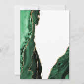 Emerald Green Agate Gold 80th Birthday 招待状 (裏面)