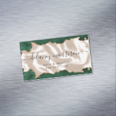 Emerald Green Agate Gold Glitter Ivory Luxury マグネット名刺 (インサイチュ)