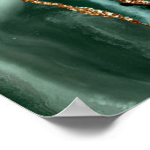 Emerald Green Agate Gold Script Wedding Welcome ポスター (角)