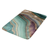 Emerald Green Agate Marble Teal Geode Gold Glitter バスマット (アングル)