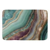 Emerald Green Agate Marble Teal Geode Gold Glitter バスマット (正面)