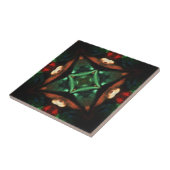 Emerald green amber gorgeous geometric art タイル (側面)