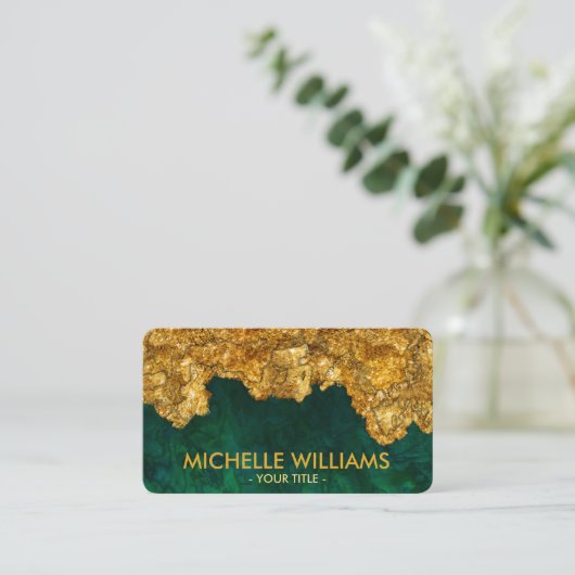 Emerald Green and gold Abstract  名刺 (スタンド正面)