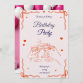 Emerald Green and Gold Champagne Birthday Party Fo 招待状 (正面/裏面)