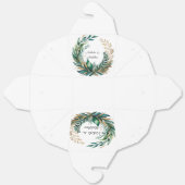 Emerald Green and Gold Floral Frame Wedding フェイバーボックス (見開き)