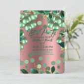 Emerald green and gold floral wedding invitation,  セーブザデート (スタンド正面)