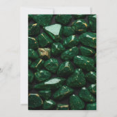 Emerald Green and Gold Luxury Gemstone 招待状 (裏面)