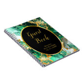 Emerald Green and Gold Marble Agate Birthday Party ノートブック (右側)