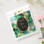 Emerald Green and Gold Marble Agate Birthday Party フェイバーバッグ (封をした状態)