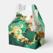 Emerald Green and Gold Marble Agate Birthday Party フェイバーボックス (裏面サイド)