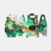 Emerald Green and Gold Marble Agate Birthday Party フェイバーボックス (折り畳みなし)